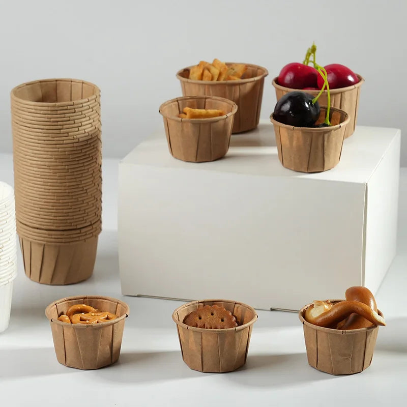 100pcs Disposable Paper Medicine Cups 0.75/1/2.5oz Mini Paper Cup for Medication Pills Distribution Food Tasting Cups Sauce Cups
