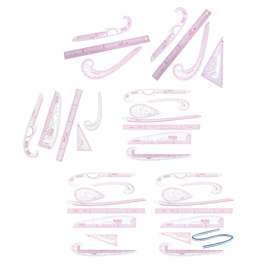 French Curve Ruler Set Tailor Pattern Making Clothes Drawing Template Fashion Design Measure Ruler for Tailors Designers