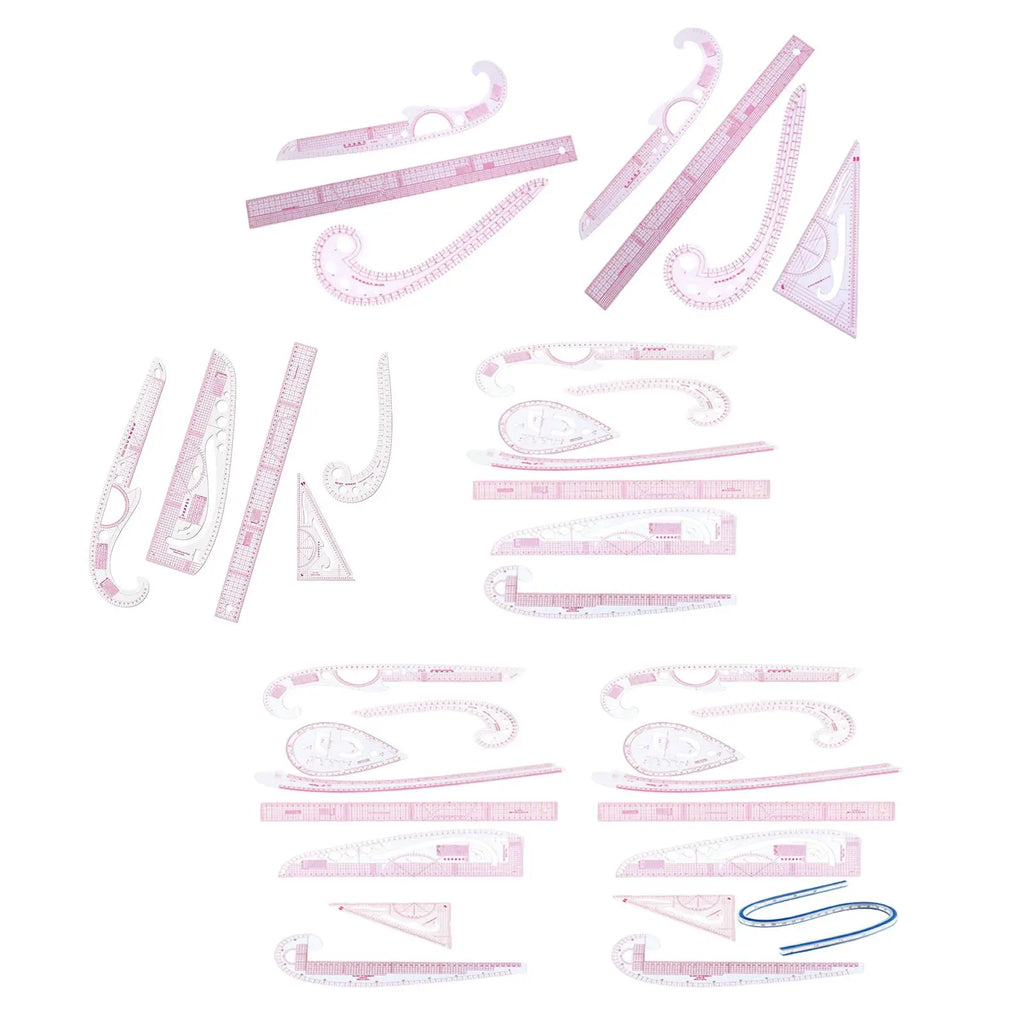 French Curve Ruler Set Tailor Pattern Making Clothes Drawing Template Fashion Design Measure Ruler for Tailors Designers