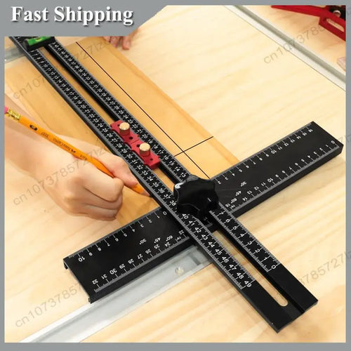 -A99Z Drawer Door Hole Drilling Template Drywall T Square Ruler Adjustable Positioning Ruler Drilling Positioning Ruler