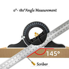 Adjustable Sliding Combination Square Ruler, Metal Ruler Framing Square T Ruler Carpentry Woodworking Measure Tools