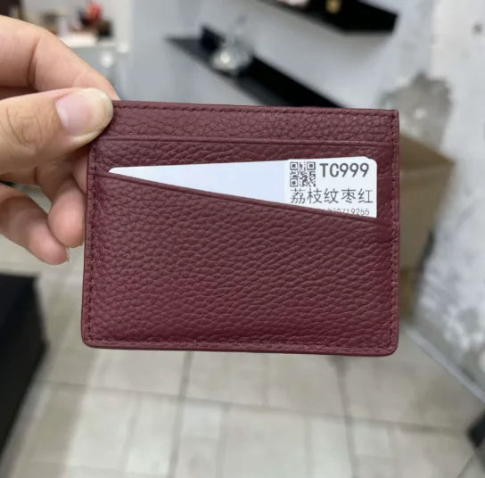 Genuine Leather Card Holder Woman Custom Name Designer Wallet Slim Luxury Card Wallet Man Engrave Initials Business Coin Purse