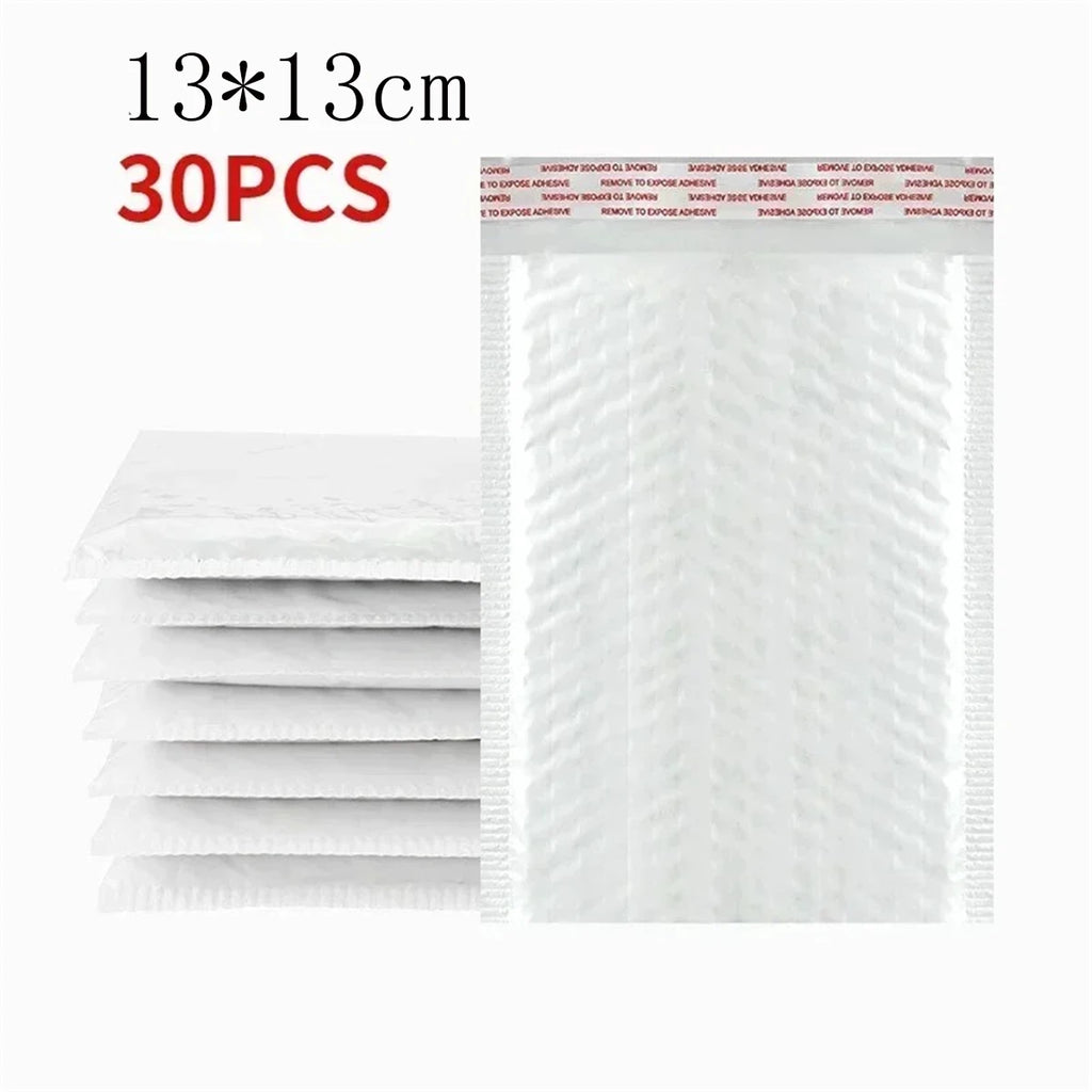 2026 50Pcs Bubble Mailers White Poly Bubble Mailer Self Seal Padded Gift Bag Packaging Envelope Bags Book Shipping Package Bag