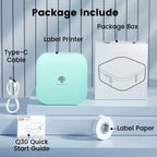 Phomemo Q30 Bluetooth Label Maker, Thermal Sticker Maker with 1 Roll Free Label, Available for Small Business/Home Organization