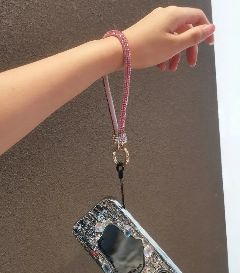 For Cell phone lanyard pendant phone strap Keychain on the phone Wrist chain luxury rhinestone pendant chain diamond bracelet