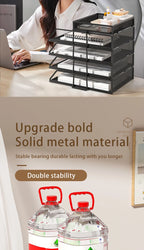 Metal desktop file rack, bookcase, office file storage box, multi-layer iron file frame, data storage, folder shelving