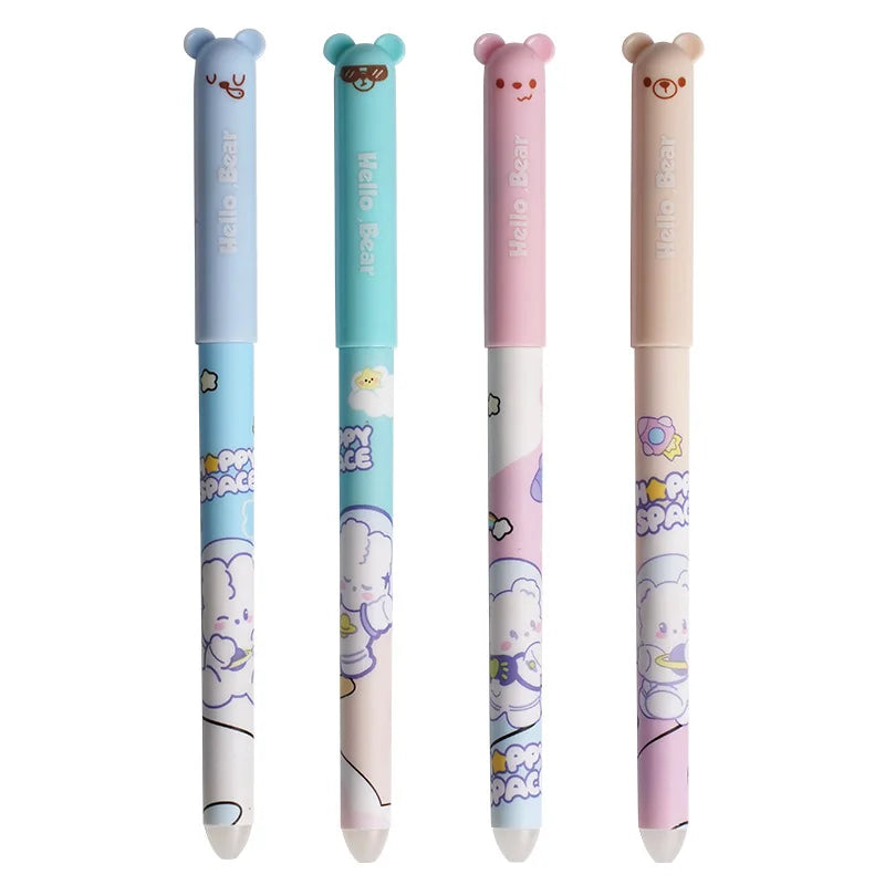 4 Pieces Lytwtw's Cartoon Cute Kawaii Capybara Unicorn Erasable Pen Creative School Office Gel Pens Suppliies Stationery