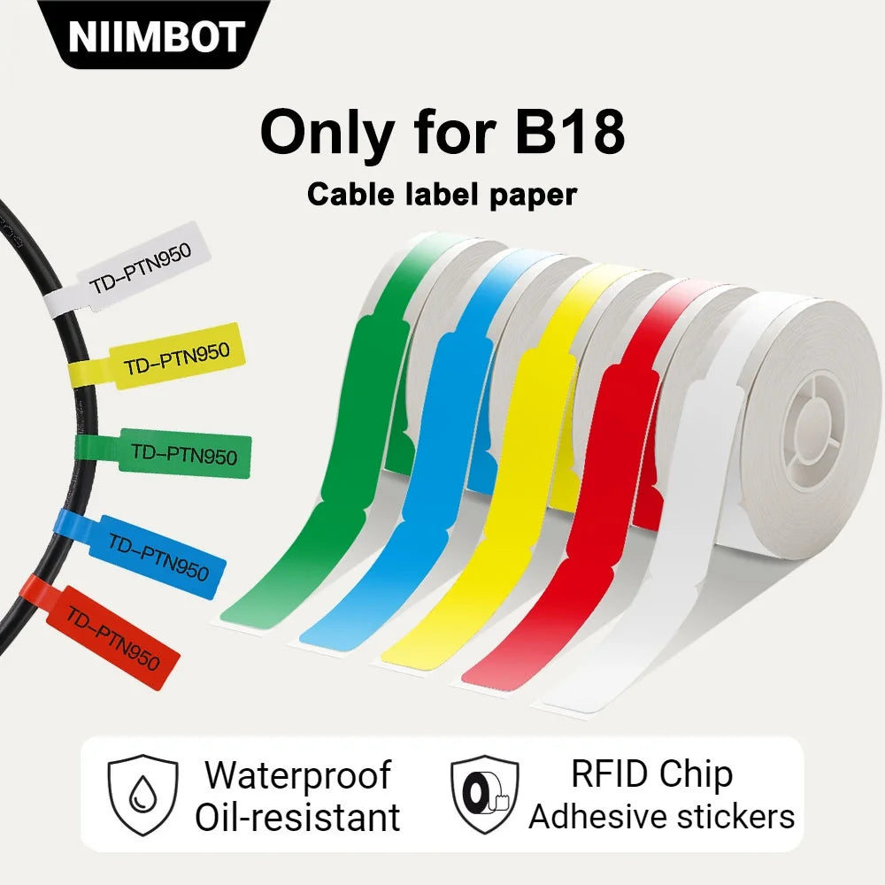 Wireless portable printer color label printer NIIMBOT B18 thermal transfer technology ribbon printing multi-color printing