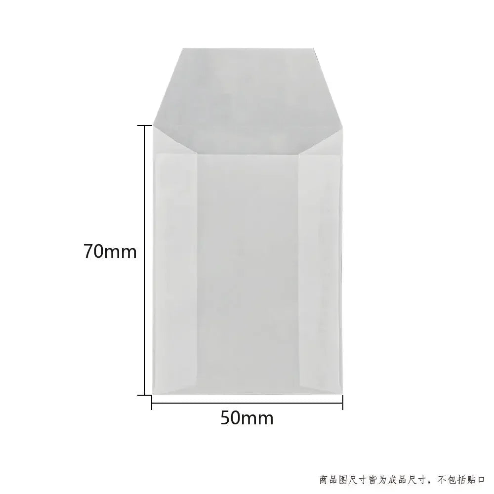 50pcs/lot Translucent Mini Envelope Jewelry Storage Bag for Card Earring Necklace Gift Packaging Bags Wedding Wedding Envelopes