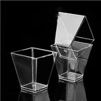 Disposable Plastic Mousse Cup Mini Ladder Shaped Pudding Dessert Cup for Hotel Party and Sweet Shop Disposable Plastic Cups