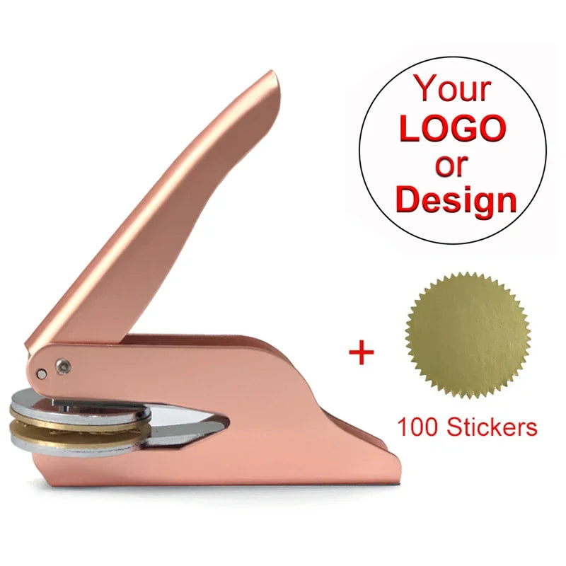Embosser Stamp Customized Private Logo Customization Library Book Invitation Wedding Embossing Stamp Company Paper Leather Seals