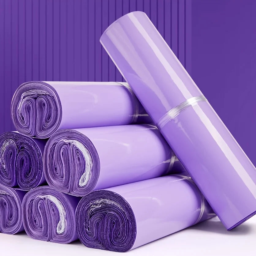 33 Pcs Purple Poly Mailers Self-Seal Shipping Bags, Uncoated Reusable Polyethylene Mailing Envelopes with Adhesive Strip, Waterp