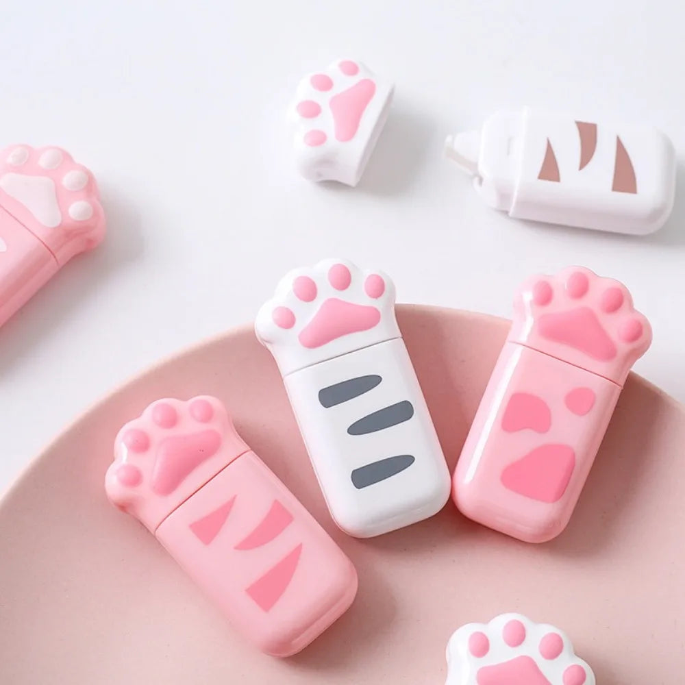 Cartoon Cute Cat Claw Correction Tape PET Opaque Student Correction Tape Student Stationery, School Office Supplies