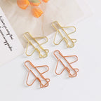 20 Pcs Airplane paper clip Cute Rose Gold aeroplane Clips Bookmarks Photo Memo Ticket Holder Office School Supplies Decoration