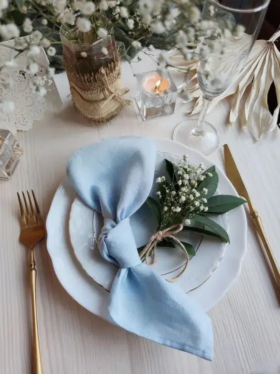 High Quality 100% Linen Napkins Restaurant Wedding Dinner Solid Color Cloth Pure Linen Classical Custom Home Table Napkin