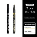 1-6pcs Chrome Pen Marker Mirror Waterproof DIY Reflective Paint Repair for Rock Ceramic Glass Metallic Gold/Silver 0.8/1/2mm Nib