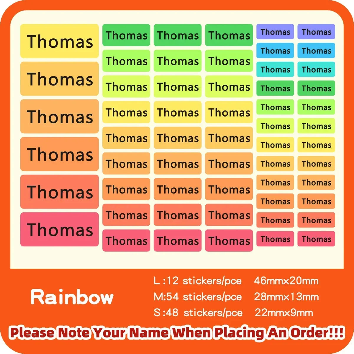 Multi Size Name Sticker Personlized First Name Waterproof Tag Custom Labels for Children Personal Scrapbook Kids School Label