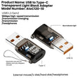 Type C Adapte USB 3.2  OTG Fast Charging 120W 10GB High Speed Data Audio Transfer For PC Tablet