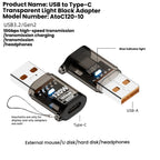 Type C Adapte USB 3.2  OTG Fast Charging 120W 10GB High Speed Data Audio Transfer For PC Tablet
