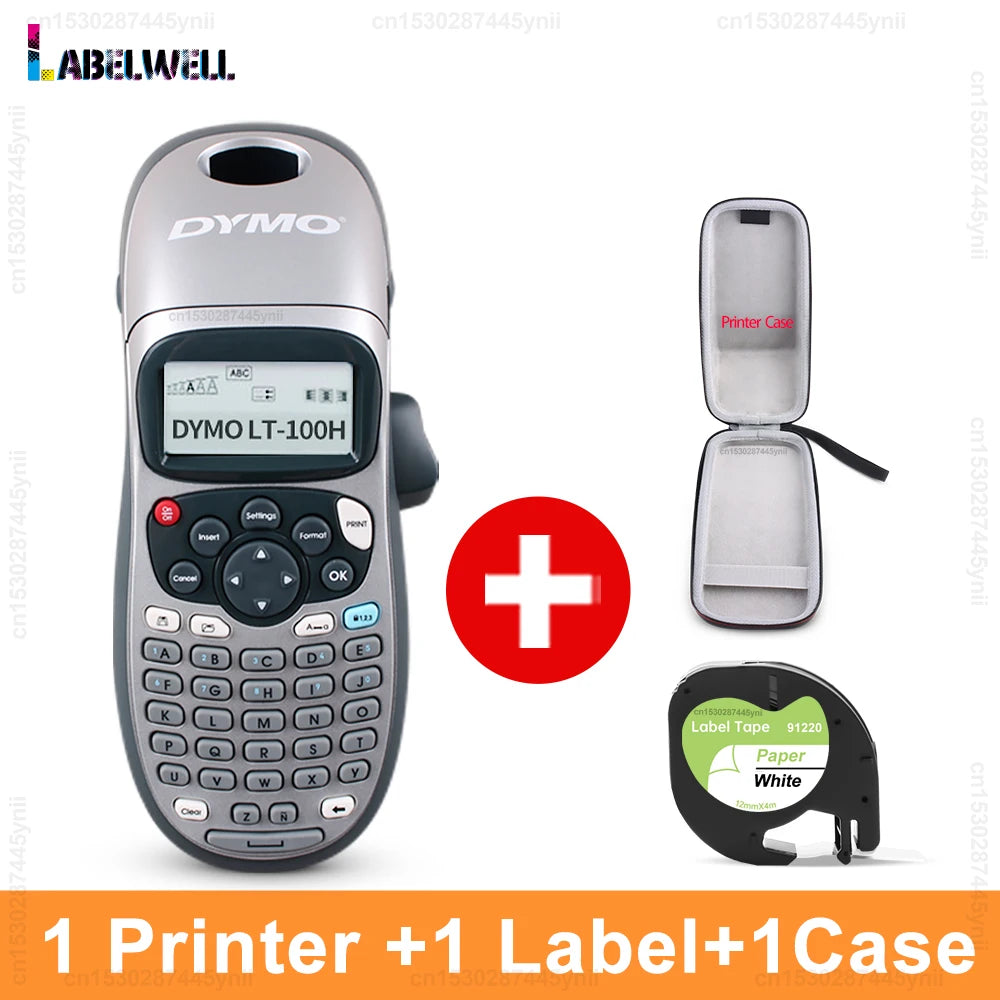 Dymo Label Printer LT100H LT-100H Inkless Label Maker Handheld Label Machine with Dymo 12mm LT Tape or 5PK 91201 91200 Label