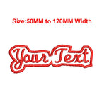 1pc Custom Own Personal Text Tag 50MM To 120MM Wide Iron On Embroidery Label/Brand On Left Chest Symbol/Tell Us Your Text Need