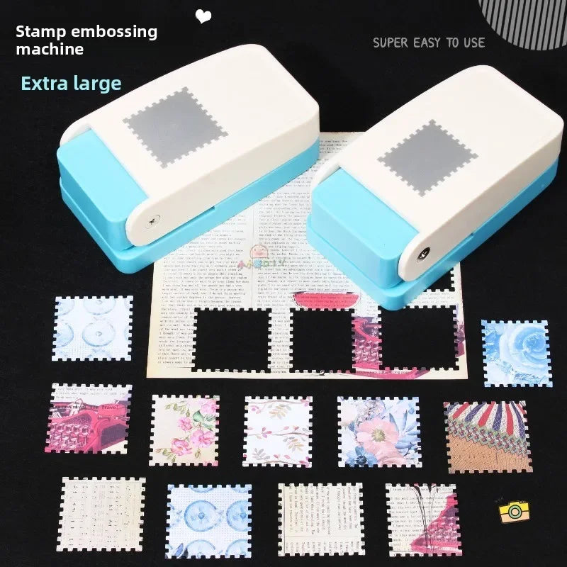 Extra Large 3.8*3.8cm Square Stamps and 3.8*3.2cm Rectangular Stamps DIY Handmade Punch Tool Effortless Stamp Embossing Machine