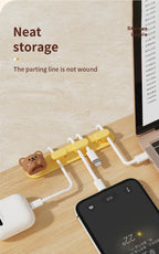 2/3pcs Cute Cartoon Desktop Cable Organizer Managers Self-Adhesive Winder Wire Cord Management Earphone Data Cable Clips Holder