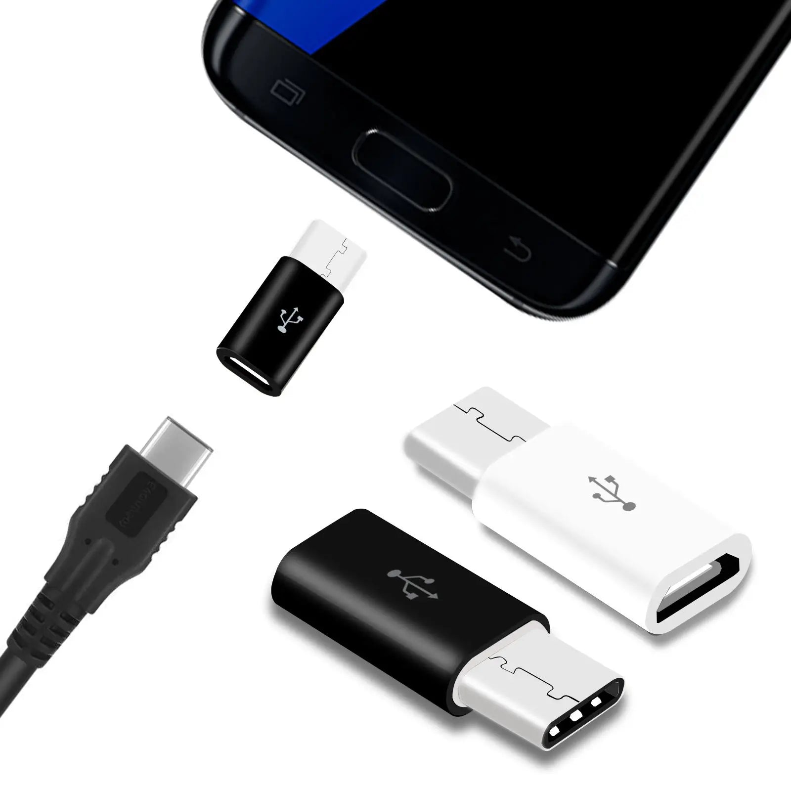 1/3Pcs Micro USB Female To Type C Male Adapter OTG Converter Micro-B To USB-C Connector Charging Cable Adapter Phone Accessories