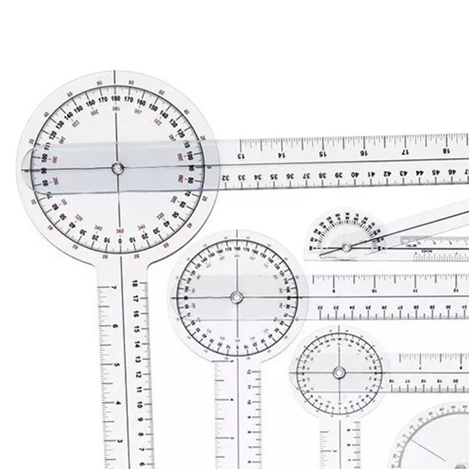 Protractor Goniometer  Goniometer Set PVC Transparent Clear Scale Wear Resistant Angle Ruler for Orthopedics