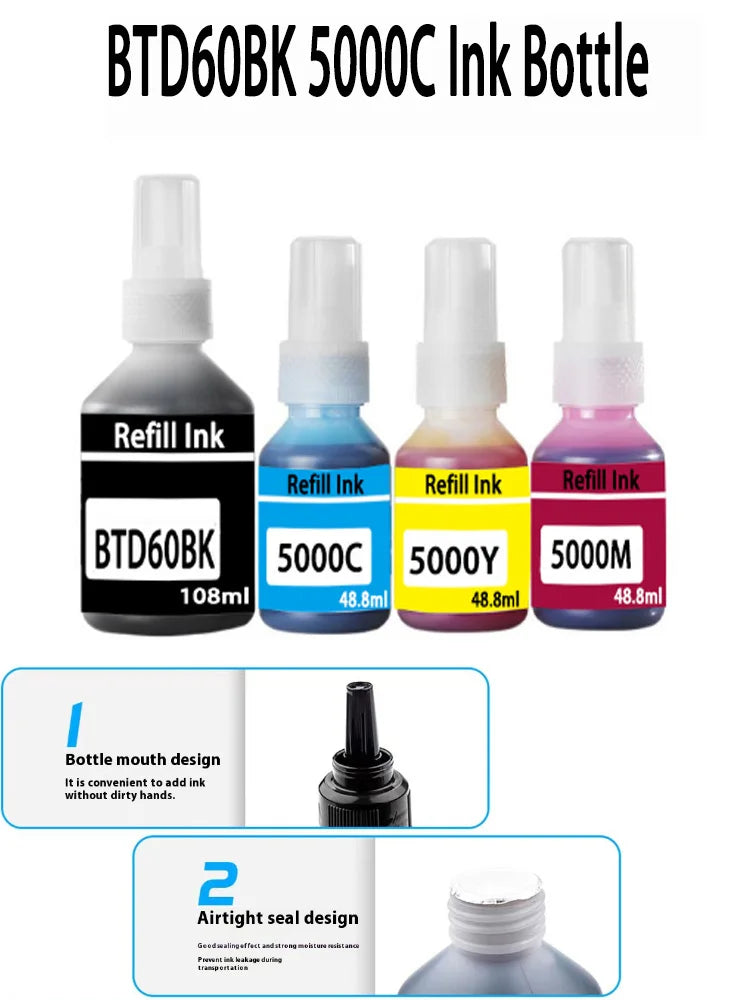 For Brother BTD60BK  BT5000 dye ink Refill Ink kit for Brother DCP-T300 T310/DCP-T500W/DCP-T700W/T800W T220/T226/T300 printer