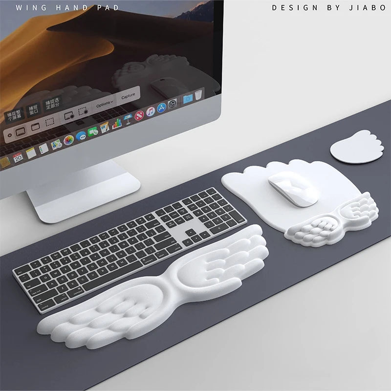 Mechanical Keyboard, Mouse, Wrist Rest, Computer Keyboard, Laptop, Angel Wing, Memory Foam, Mouse Pad Wrist Support