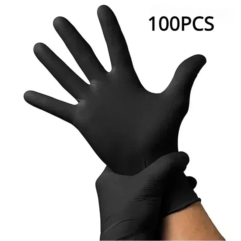 Portable Black Composite Nitrile Rubber High-Elasticity Disposable Gloves Food Work Latex Gloves Cleaning Waterproof Gloves