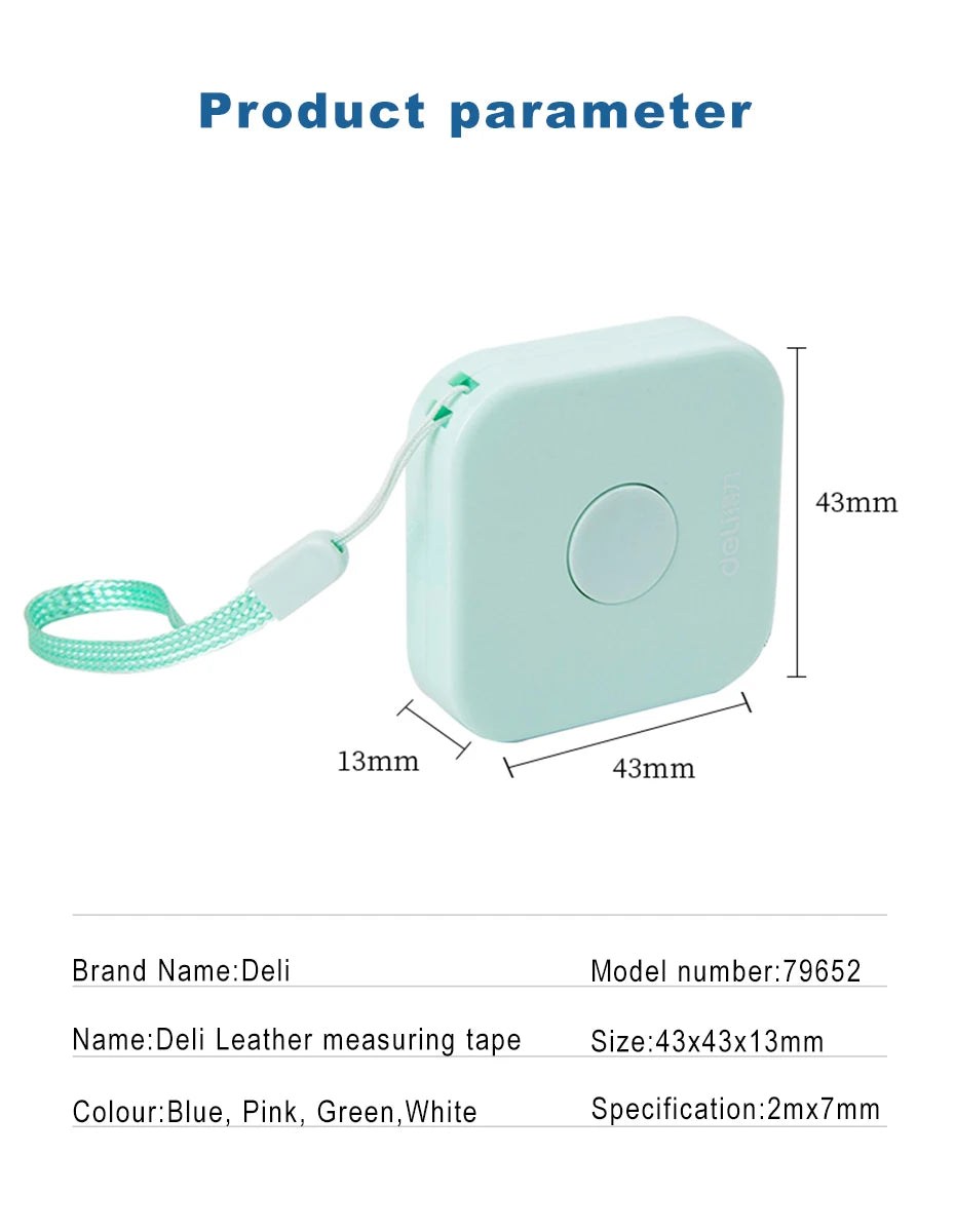 Deli 1.5m 2m Measure Tape Double Scale Body Sewing Flexible Ruler for Kids Aldult Height Waist Measuring Tailor Craft Soft Ruler