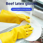Natural Latex Gloves,Rubber,Household Kitchen Dishwashing And Laundry Car Wash,Thickened Acid And Alkali Resistant Latex Gloves