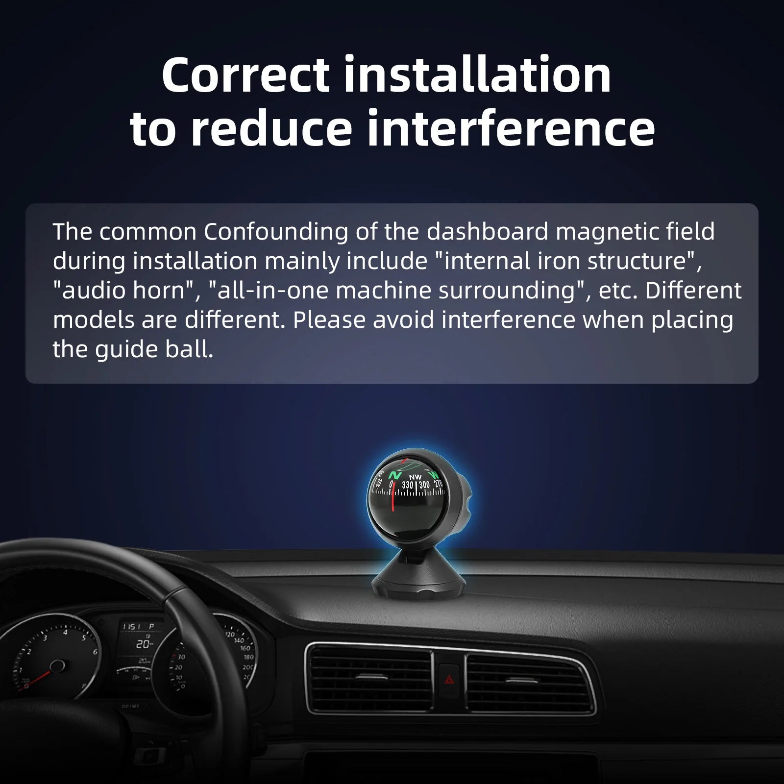 Multifunctional Compass Portable Compact Navigation Device Universal Outdoor High Precision Compass For Car Boat Moto Bicycle