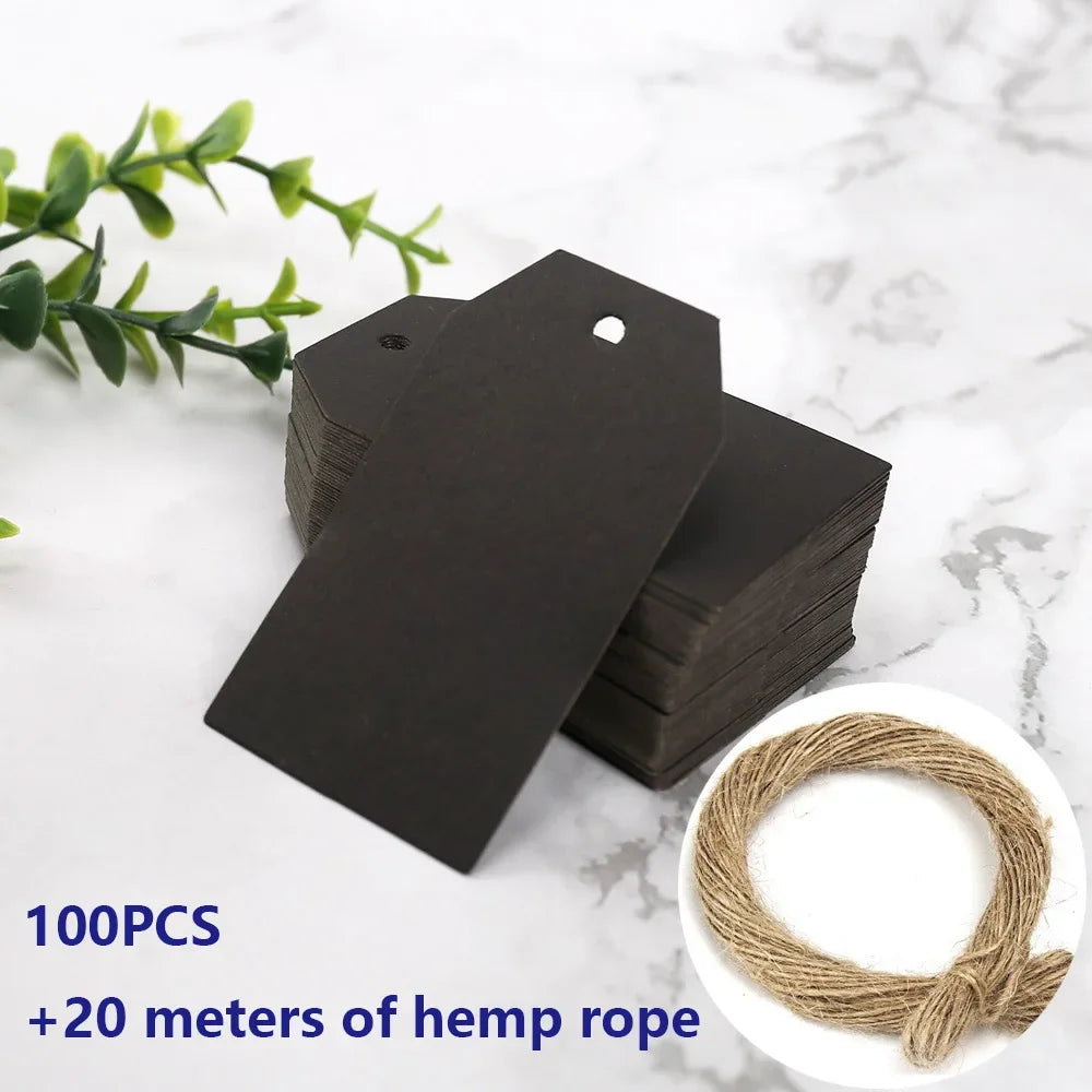 100pcs Small Kraft Paper Gift Price Tags for Wedding Birthday Party Decoration And Jewelry Pricing