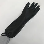 Acid and alkali resistant black lengthened anti-corrosion waterproof industrial latex thickened rubber gloves