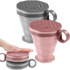 Plastic Portable Folding Cup, Reusable Silicone Coffee Cup, Portable Cup Set, Suitable for Camping and Hiking Easy To Clean