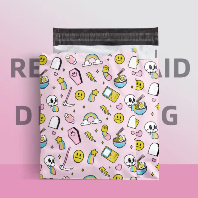 100PCS Poly Mailer Adhesive Envelope Shipping Bag DIY Garment T-shirt Dress Jacket Bra Christmas Toys Gift Packaging Pouches