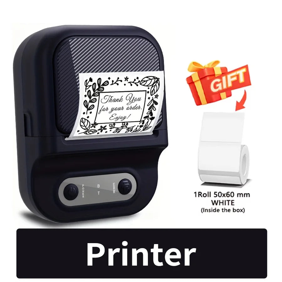 Portable Label Printer Mini Thermal Printe Self-adhesive Inkless 12-58mm Label For School/ Home/ Office/Supermarkets/ Warehouses