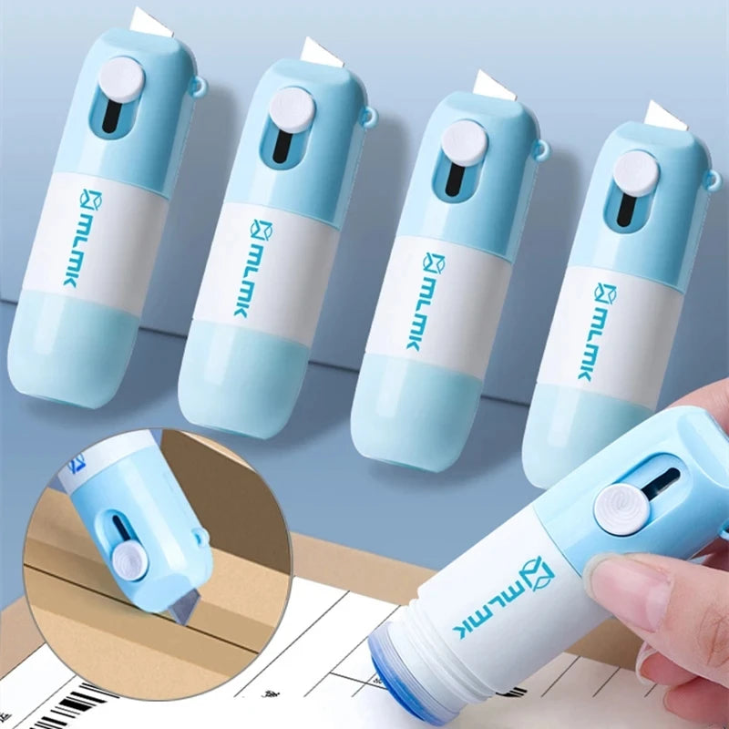 2 In 1 Box Opener Knife Thermal Paper Correction Fluid Unboxing Knife Privacy Information Blackout Theft Protection Fluid Eraser
