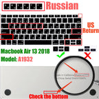 Russian Layout MacBook Pro Keyboard Cover 14" 16" M4 M3 M2 M1 Pro, MacBook Air 15" 13.6" M3 M2 Silicone Skin, US/EU Version