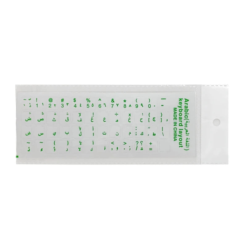 Arabic Keyboard Cover Stickers for MacBook Notebook Desktop Standard Letter Stickers Matte PVC Keyboard Letters Transparent