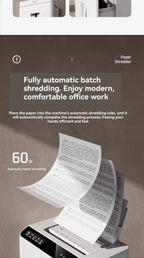 High-capacity Office Shredder with Five-level Security and Shredding Function It Can Shred Large Volumes of Documents and CDs