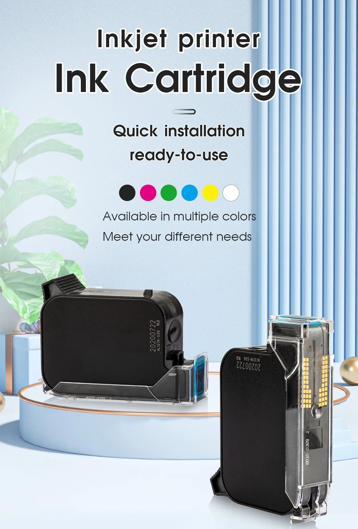 Yhan 2588 compatible quick-dry ink cartridge 12.7mm print height universal for unencrypted handheld printer