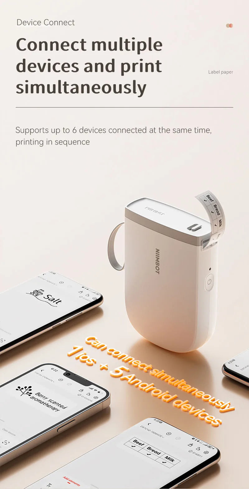 NIIMBOT D11 New Version Label Printer Mini Portable 300DPI Bluetooth Wireless Label Maker Name Tag Kitchen Sticker PrintingMaker
