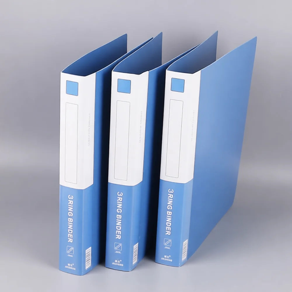 A4 Loose Leaf Binder 3 Ring Folder Transparent File Organizer Office Document Management School Storage System