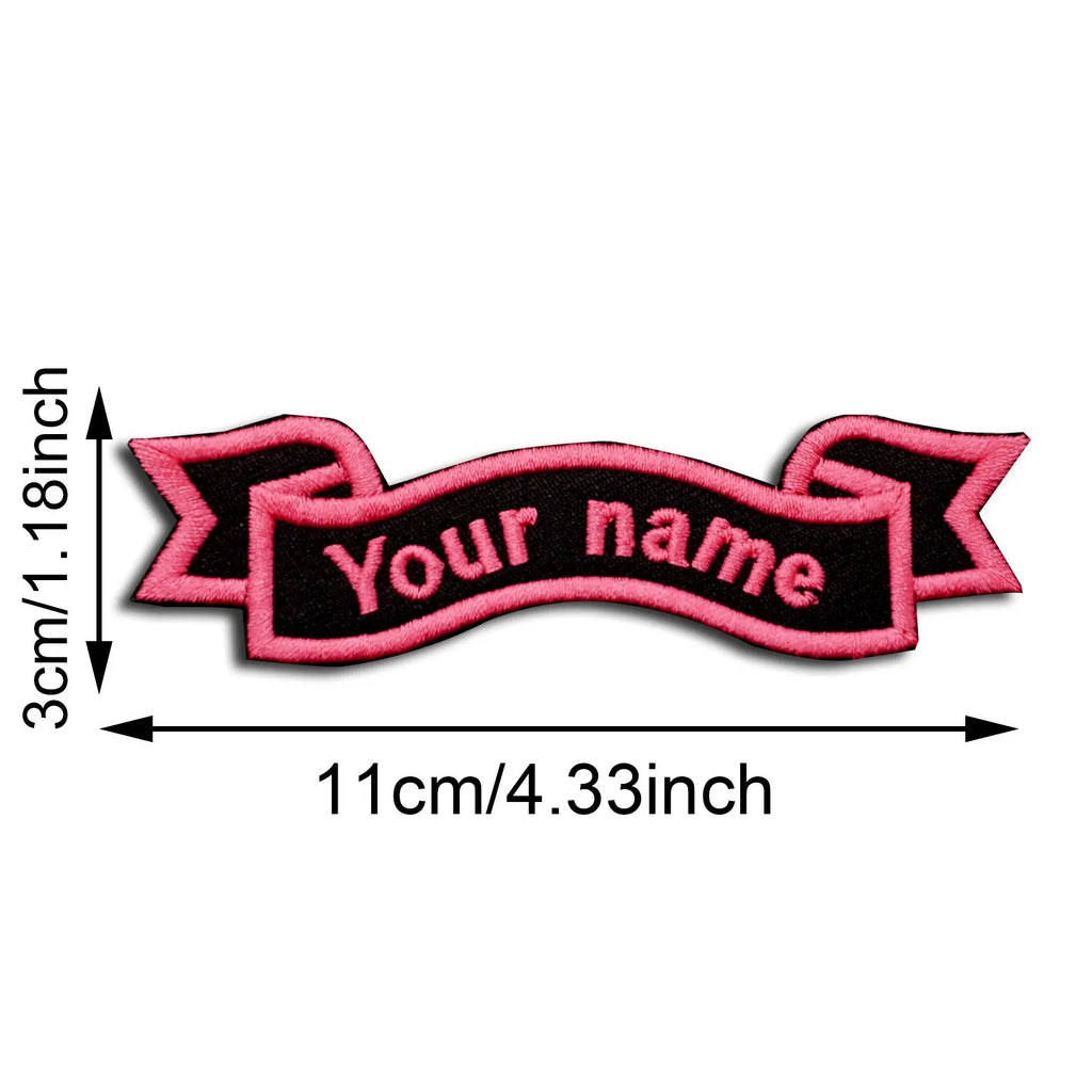 Custom Name Tags Embroidered Patches Personalized Text Badge with Iron on Backing