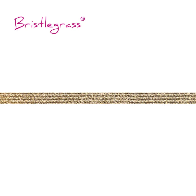 BRISTLEGRASS 2 5 10 Yard 1/4" 6mm Flat Skinny Elastic Cord Glitter Latex Rubber Band Rope Notebook Earloop Dress DIY Sewing Trim