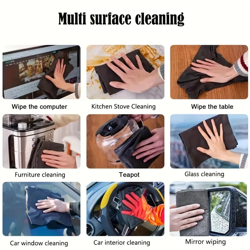 Thick Magic Cleaning Cloth,Stripe-Free Miracle Cleaning Cloth,Reusable Microfiber Cleaning Cloth,Mirror Glasses No-Scratch Cloth